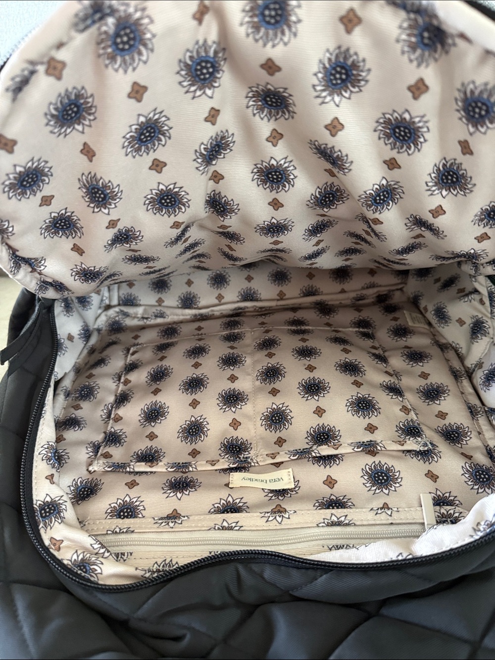 Vera Bradley Quilted Black Backpack - Picture 3 of 4